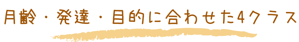 月齢目的に合わせた4クラス